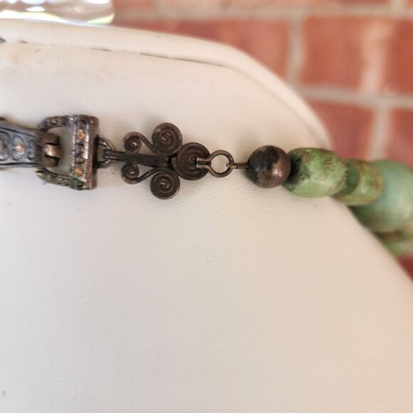 Turquoise Bead Necklace Statement Southwestern Natural Stone Jewelry 113.4 grams - Picture 7 of 8